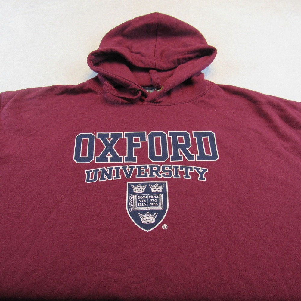 Oxford University Hoodie Mens XXL Maroon Official Crest Pullover